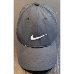 Nike Golf Swoosh Logo Hat Cap Strap Back Dark Gray Lightweight Adjust Legacy91